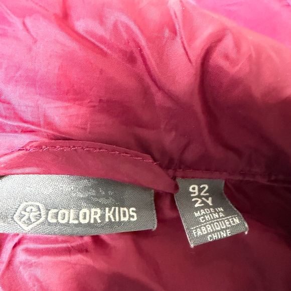 Color Kids  Toddler Quilted Packable Jacket, fuchsia Size 2 - Picture 4 of 7